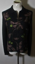 Women's Lily Stanhope Black 100% Wool Full Zip Jacket Size M