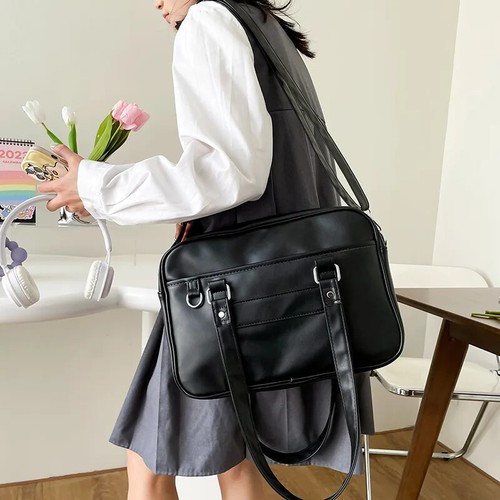Japanischer Stil JK Tasche Damen High School Student Uniform Tasche PU Leder Schulter - Bild 17 von 27