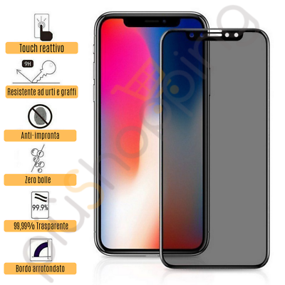 5 Pezzi Privacy Ant-Spy Vetro Temperato Per IPhone 16 15 14 13 12 11 - Foto 5