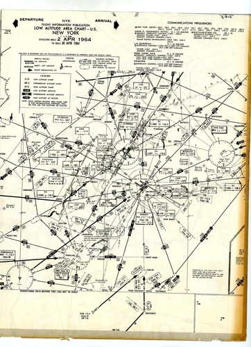 1964 Information Publication Flight Altitude Low Enroute New York LA Miami Chart