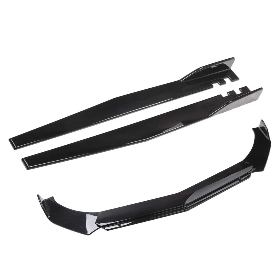 Gloss Black Front Bumper Lip Spoiler + Side Skirts For Infiniti Q50 Q60 Q70 QX50 Foto 3 de 4