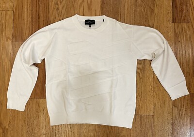 Authentic Emporio Armani Boys Kids Sweater Cotton White Logo Crew neck Size 10