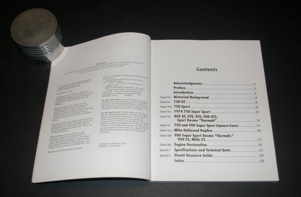 DUCATI TWINS GUÍA DE RESTAURACIÓN ACCIONAMIENTO CÓNICO 1971-1985, 1ª edición 1998 en muy buena condición Foto 4 de 4