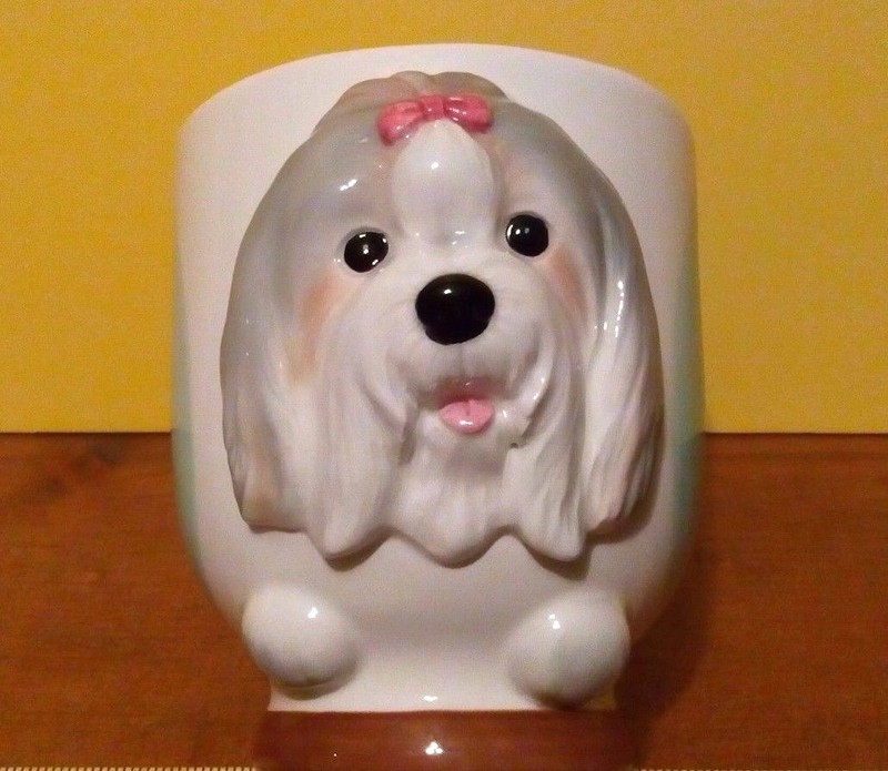 SHIH TZU Dog Porcelain Coffee Mug Cup Ceramic Figurine Quality By DNC Collection