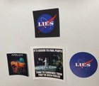 NASA Apollo 11 Moon Hoax Stickers 4 PACK LOT Fake Moon Landing FLAT EARTH 🌎
