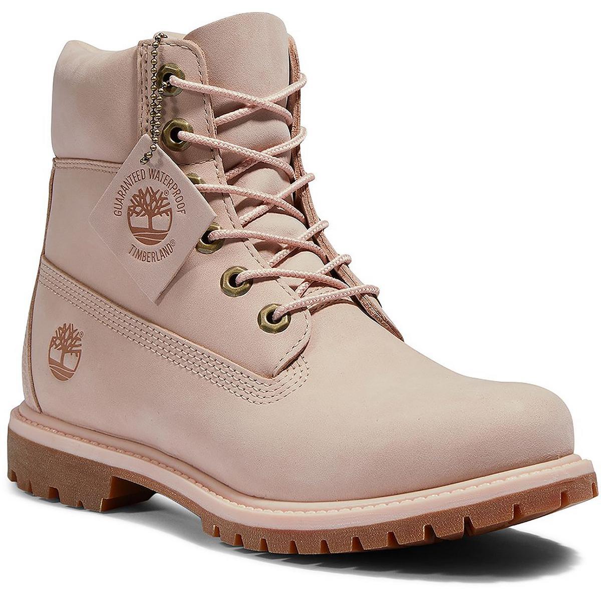 Женские 6-дюймовые розовые ботинки премиум-класса Timberland на шнуровке 7 Medium (B, M) 7434