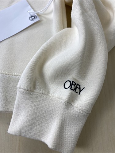 Obey Lady Crew Sweatshirt Women’s Small embroidered White Colorful Pull Over - Picture 7 of 8