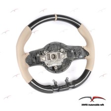 Carbon Fiber Apricot Perforated Leather Amg Steering Wheel For Mercedes-benz Cls
