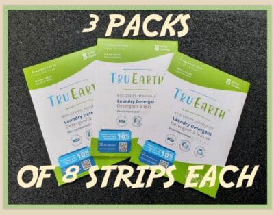 Tru Earth Laundry Detergent 24 Eco  Strips  Ultra Concentrated  Paraben-free
