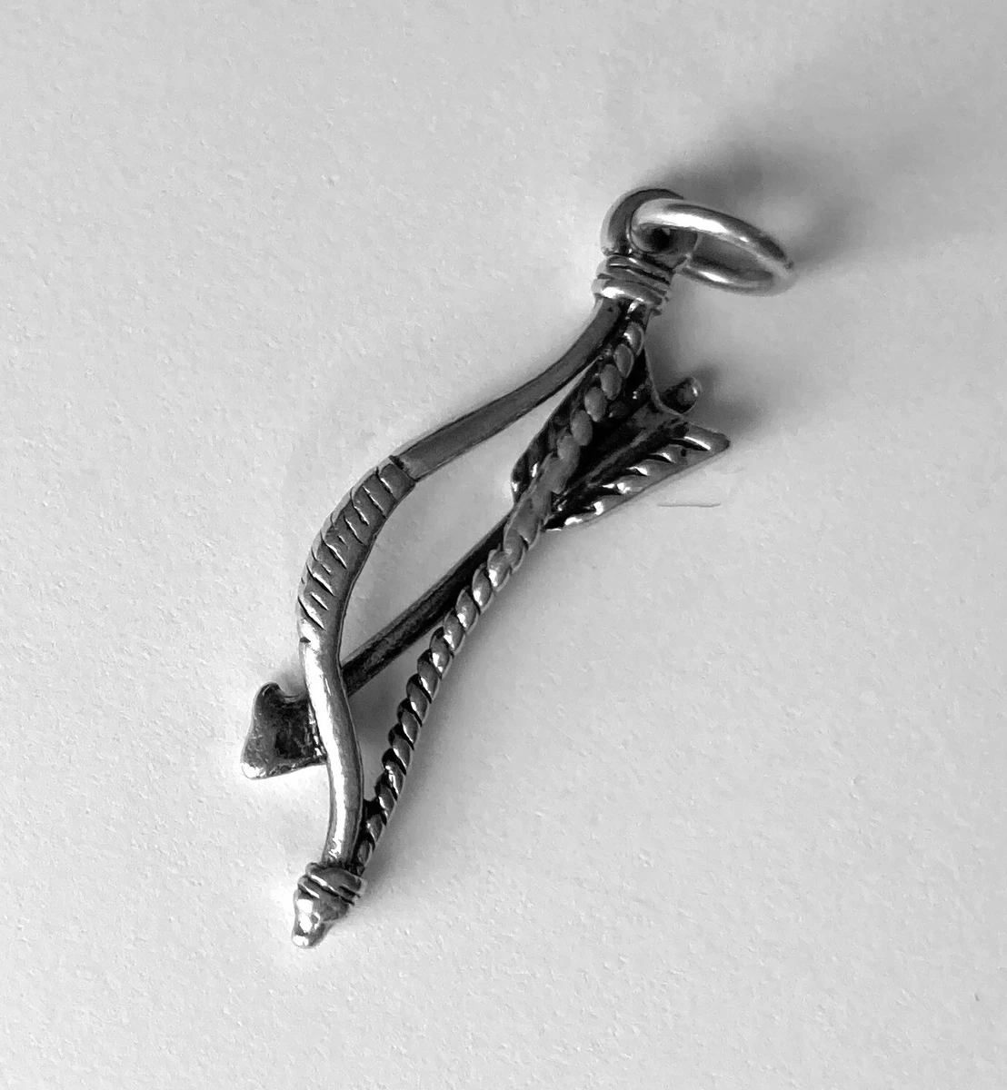 James Avery Retired Bow and Arrow Archery Charm Sterling Silver