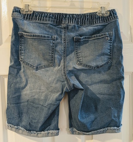 Set Of 3 Justice Girls Pull-on Denim Bermuda Shorts Medium Blue Size 16 Stretch - Picture 4 of 8