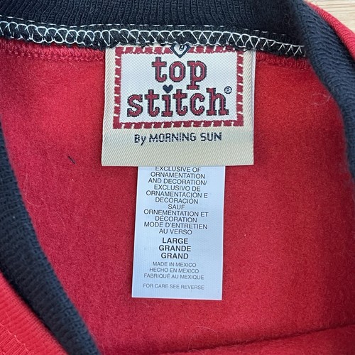VTG Top Stitch By Morning Sun Womens Size L Velvet Black Cat Maroon Sweatshirt - Picture 3 of 9