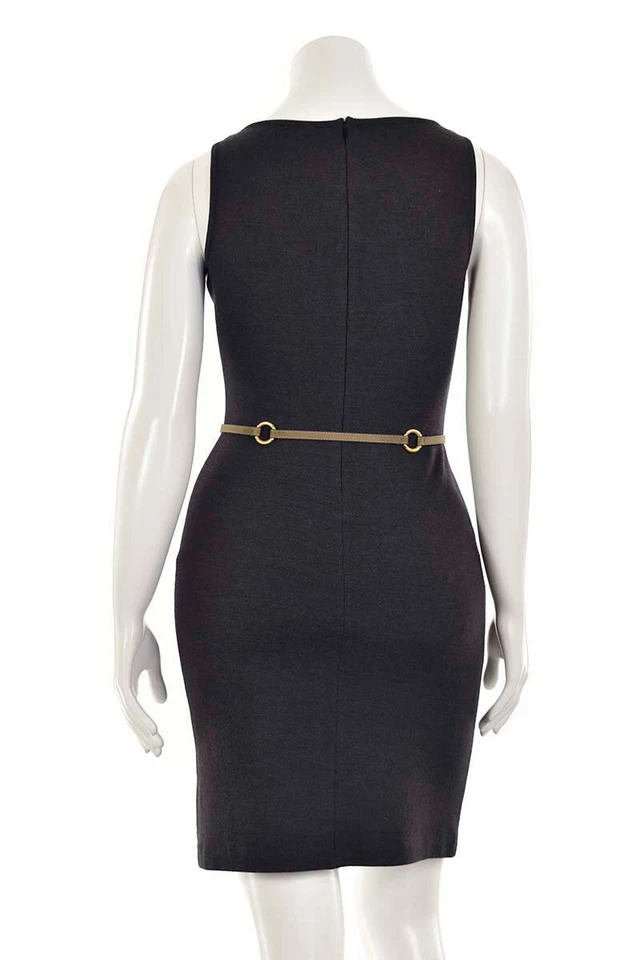 Cinturón llamativo anillo St. John tejido fino/estrecho topo gamuza/oro cepillado talla S Foto 4 de 4