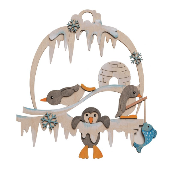 Bastelset Kuhnert Hobaku Fensterbild Pinguin Holz Zusammenbauen Kreativset Set-image