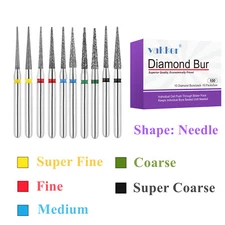 10pc Vakker Friction Grip Diamond Burs Needle Burs for High Speed Handpiece