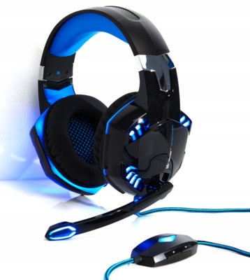 Kopfhörer Gaming USB Headset 7.1 für PC Computer mit Mikrofon Blau Schwarz