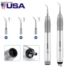US Dental Ultrasonic Air Perio Scaler Handpiece 2/4 Hole with 3 Tips AZDENT