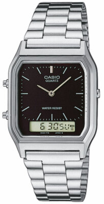 Casio Uhr Retro AQ-230A-1DMQYES schwarzes Ziffernblatt Digital