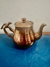 POTTERY Copper Luster Phoenix MCM Ceramic TEA POT Made Is Finland?