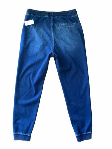 Old Navy Kids XL 14-16 Medium Denim Blue Knit Wash Joggers w/ Drawstring NEW - Picture 2 of 4
