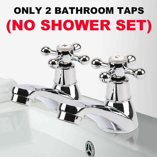 Complete Shower Kit Twin Head Waterfall Chrome Adjust Riser Rail with