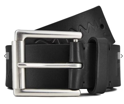 Paul Smith Mens Embossed Logo Leather Belt Black 85cm 32