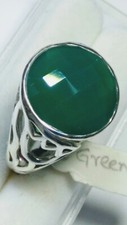 RAVISHING SEA GREEN CHALCEDONY IN STERLING SILVER 925 RING SIZE 7.5-7.75