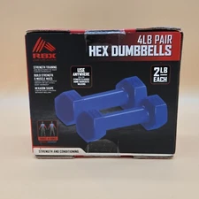 **RBX 4lb Pair Hex Dumbbells - 2lb Each - Strength Training and Conditioning**