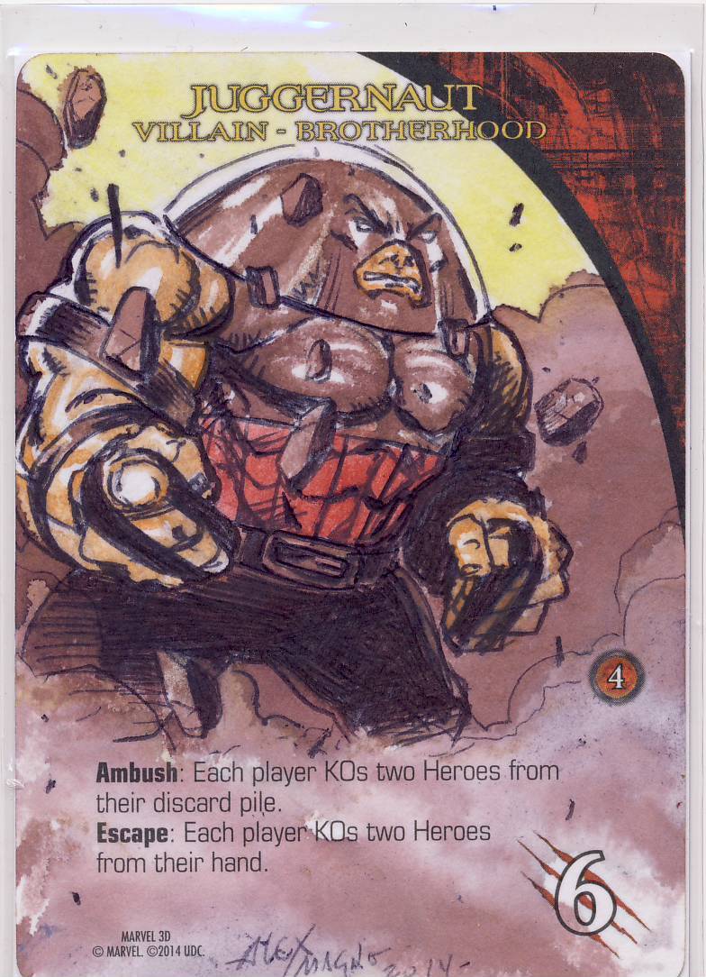 Juggernaut Card 2015 Marvel 3D Legendary DBG Playable Sketch Card Juggernaut Magno | eBay