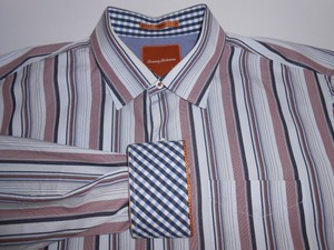 Tommy-Bahama-Mens-Designer-L-S-Striped-Casual-Shirt-Flip-Cuffs-XL-WEAR