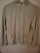 D Fuda Sport Jacket M Tan Faux Suede 2 Pockets 24 L Full Zip Fitted 22 Across Fr