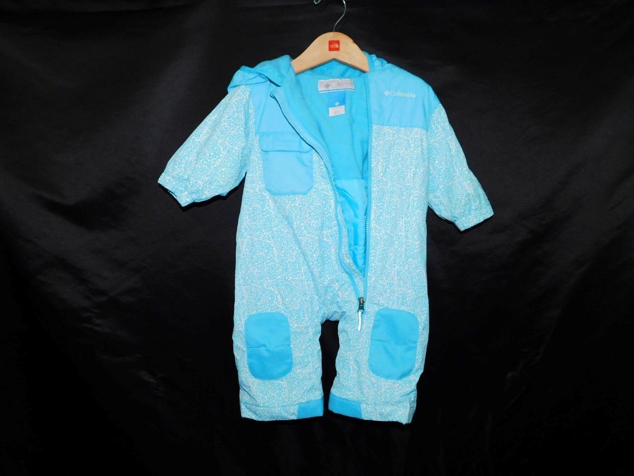 Columbia 6-12 Months Blue Baby Hot Tot Snow Suit Fleece Lined Insulated Hood Boy