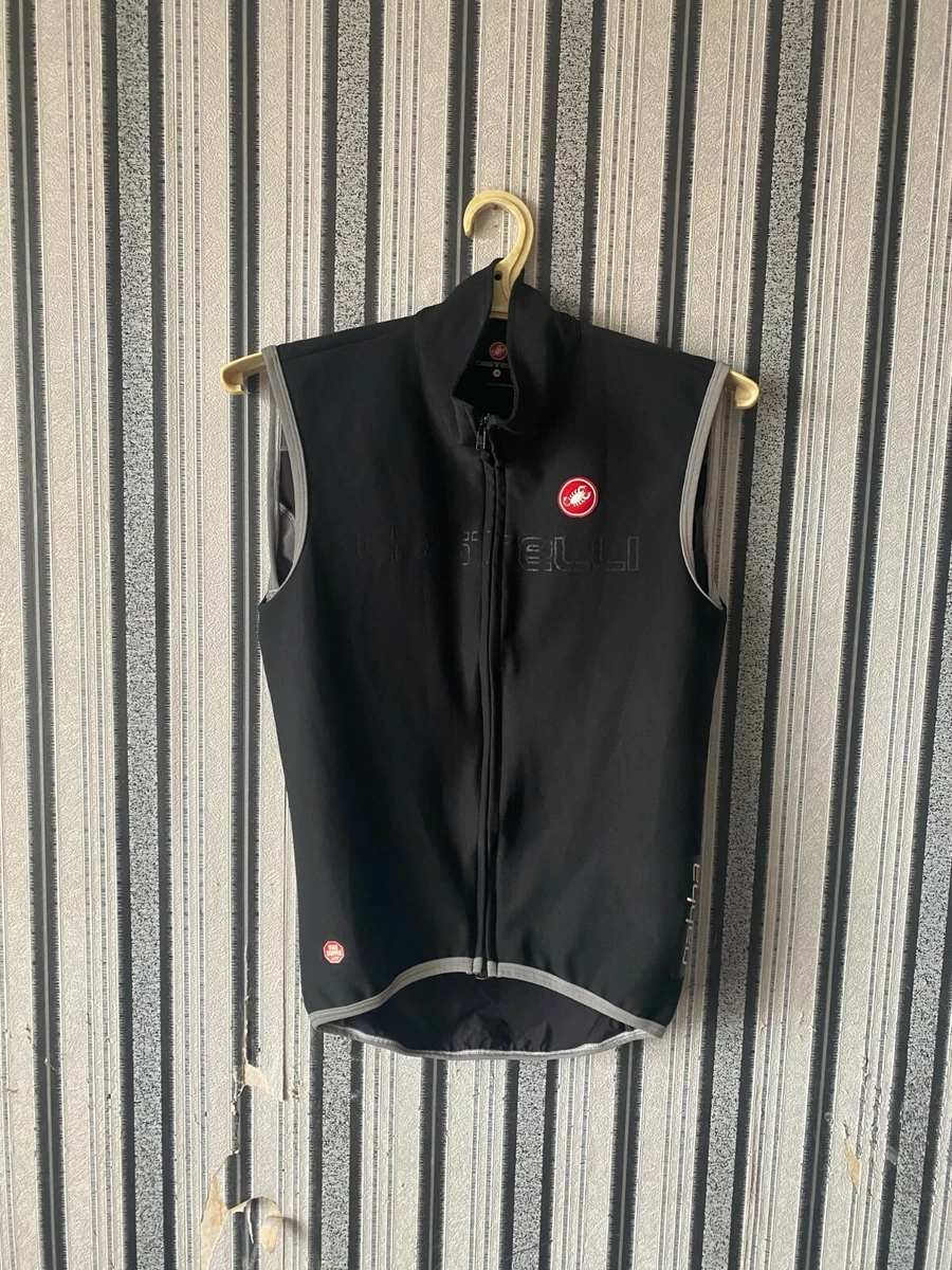 Castelli Rosso Corsa Gabba Vest Men BLACK cycling size M Gilet Windstopper  | eBay