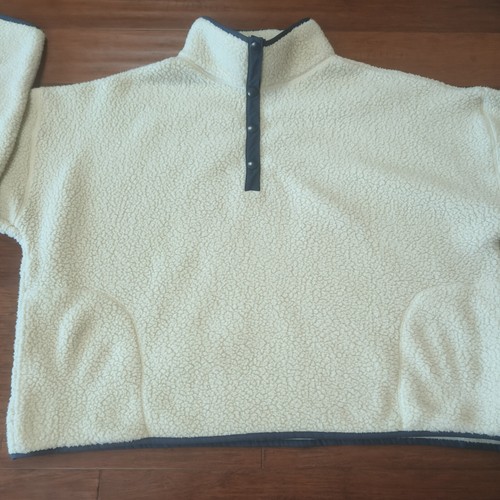 J.crew maglione pile vintage donna colore beige polare taglia 2xl - Foto 9 di 13