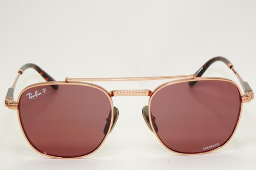 Ray-Ban Occhiali da Sole Frank II Titanio Polarizzato Oro Rosa RB 8258 3140/AF 51mm - Foto 2 di 12