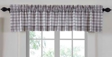 72” W Lined Window Valance Country Farmhouse Gray White Annie Buffalo Check
