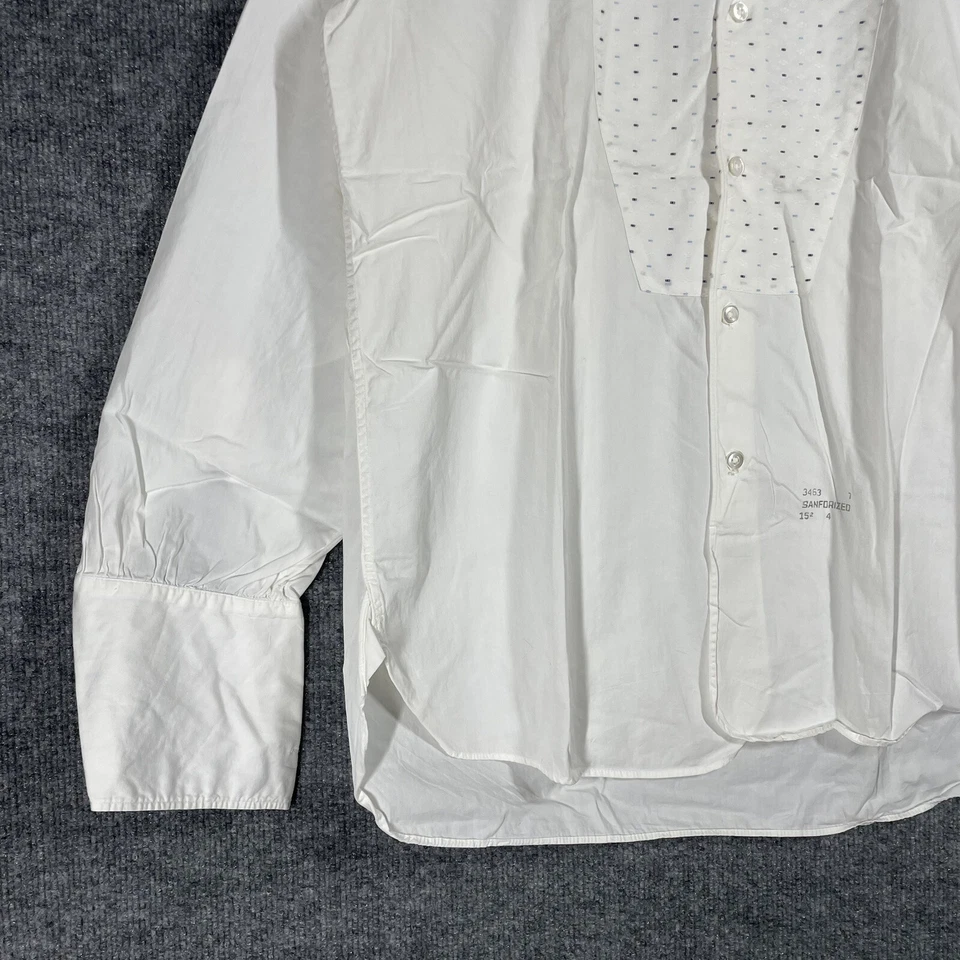 Camisa babero de vestir vintage años 20 30 para hombre talla 15,5 puño francés blanca años 20 años 30 esmoquin Foto 3 de 4