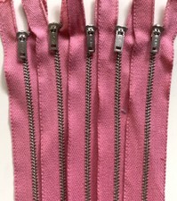(Lot of 5) Talon 9" PINK #3 Metal Zipper Lot *USA Made* Vintage NOS