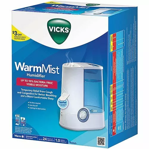 Vicks Warm Moisture Humidifier, V750 Relieve Cough And Congestion..+ Vicks Warm Moisture Humidifier, V750 Relieve Cough And Congestion..+