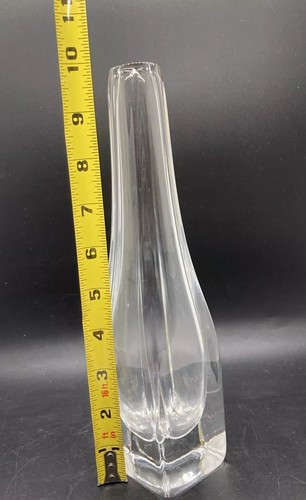 Vintage Orrefors Crystal Glass Bud Vase 10”Tall Signed 364212 Thick Base - Picture 6 of 12