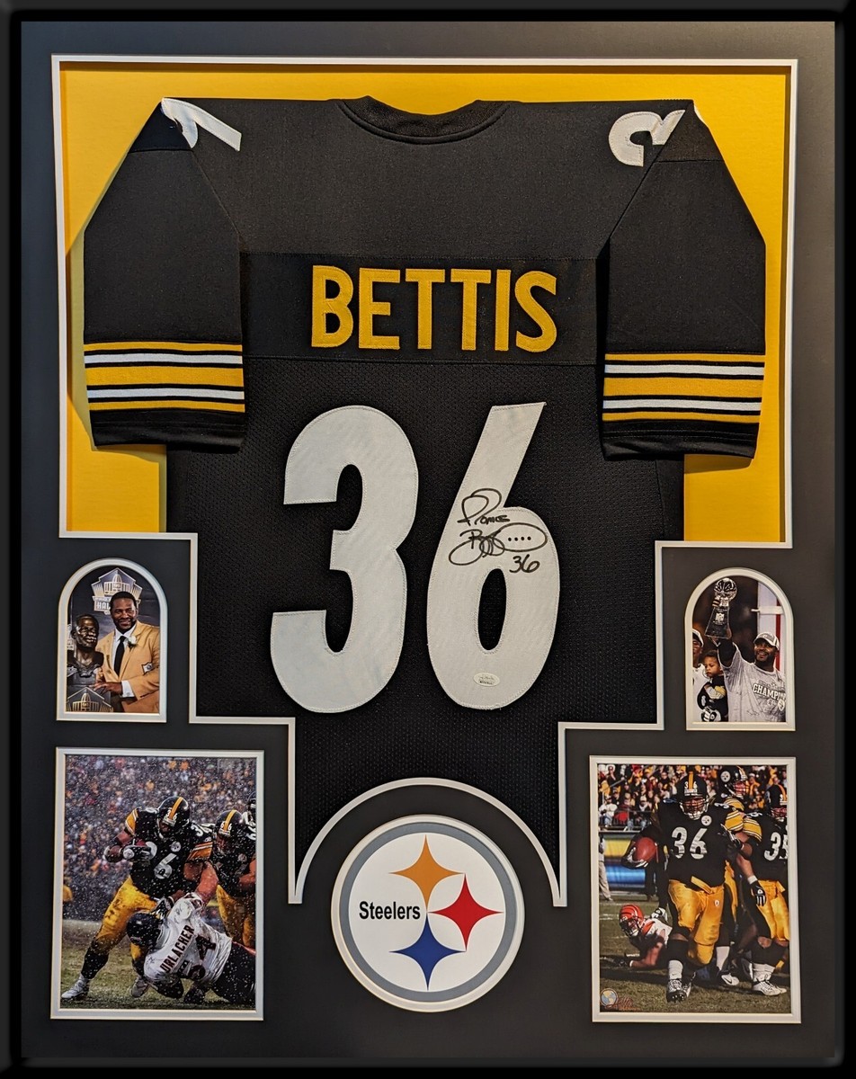 FRAMED PITTSBURGH STEELERS JEROME BETTIS AUTOGRAPHED SIGNED JERSEY