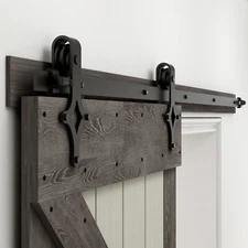 CCJH 4FT-20FT Sliding Barn Door Hardware Kit Track For One/Two Wood Doors