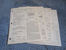 1973 CHRYSLER IMPERIAL DODGE FACTORY TUNE UP SPECIFICS SPEC MANUAL SHEETS SET