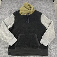 American Eagle Sweatshirt Hoodie Mens Large Black Long Sleeve Heavyweight Fleece
