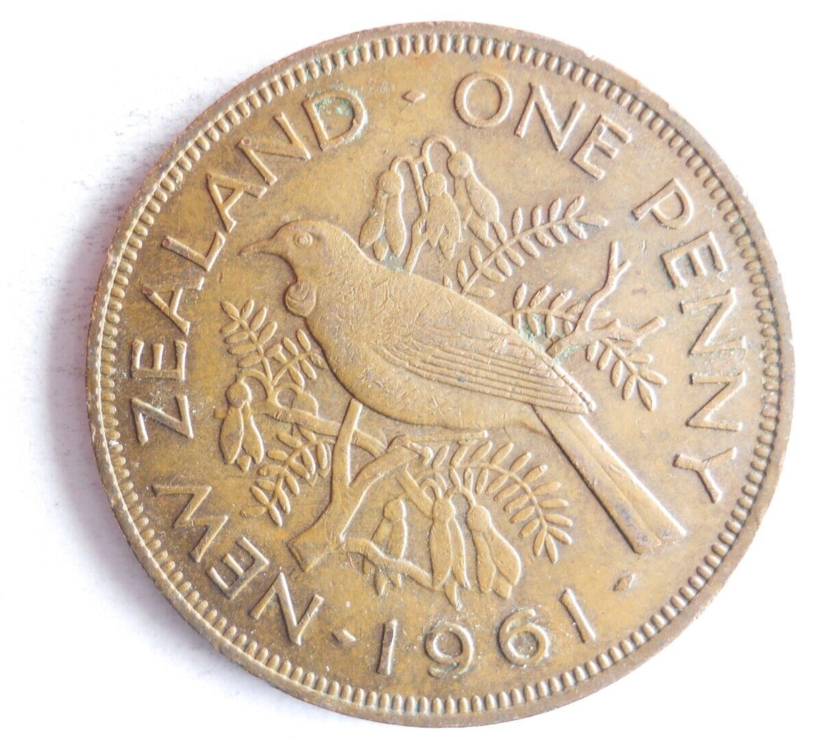 1961 NEW ZEALAND PENNY - Excellent Coin - FREE SHIP - New Zealand