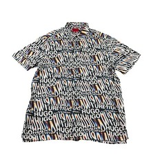 Hugo Boss Multicolor Ebor Spellout Psychadelic AOP Rayon S/S Shirt Size L
