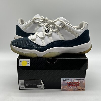Size 12 Jordan 11 Retro Low Snakeskin 2019 Navy White Ice Sole