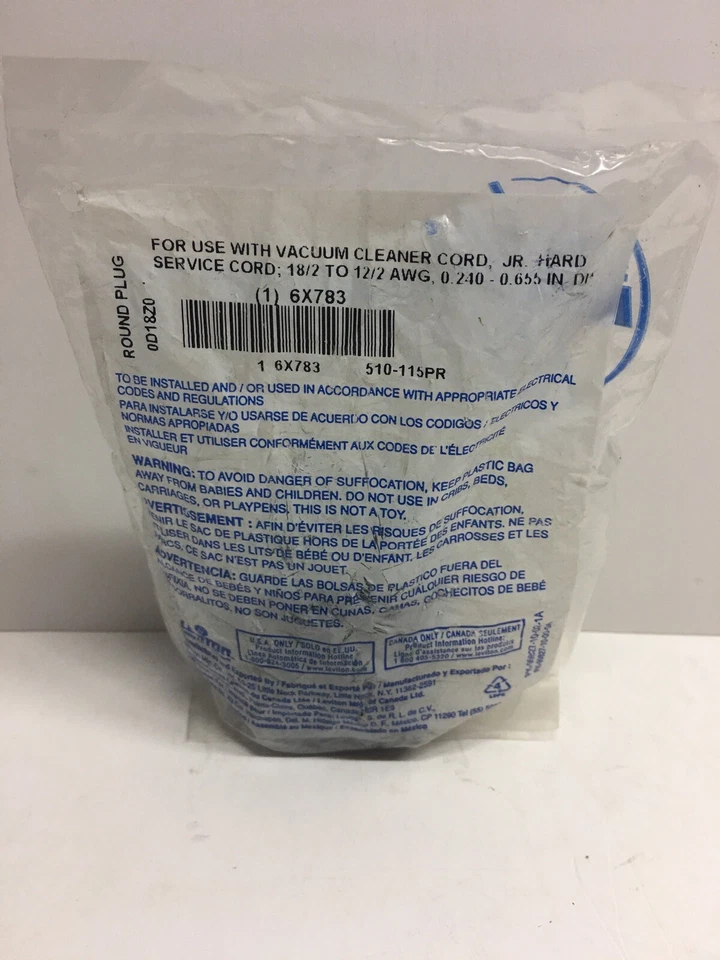 Leviton 圆形插头适用于吸尘器线 6X783 全新未拆封 — 第 3/4 张图片