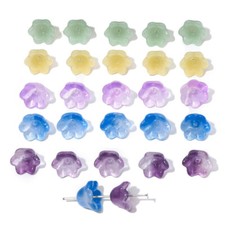 20pcs 10mm Flower Shape Handmade Lampwork Glass Loose Beads For Jewelry Making