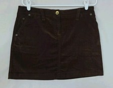 Vineyard Vines Women's Brown Small Wale Corduroy Mini Skirt Zip Front Sz 8  VP 